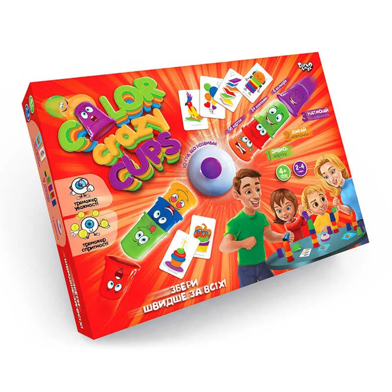 Color Crazy Cups настольная игра. Colour Crazy Cup. Игра Веселые буквы Danko Toys.